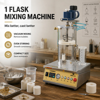 Mélangeur sous vide en acier inoxydable 1 flacon avec pompe à moteur servo, chambre transparente pour moulage de précision, vitesse numérique, 3L, pour poudre de gypse, 220V
