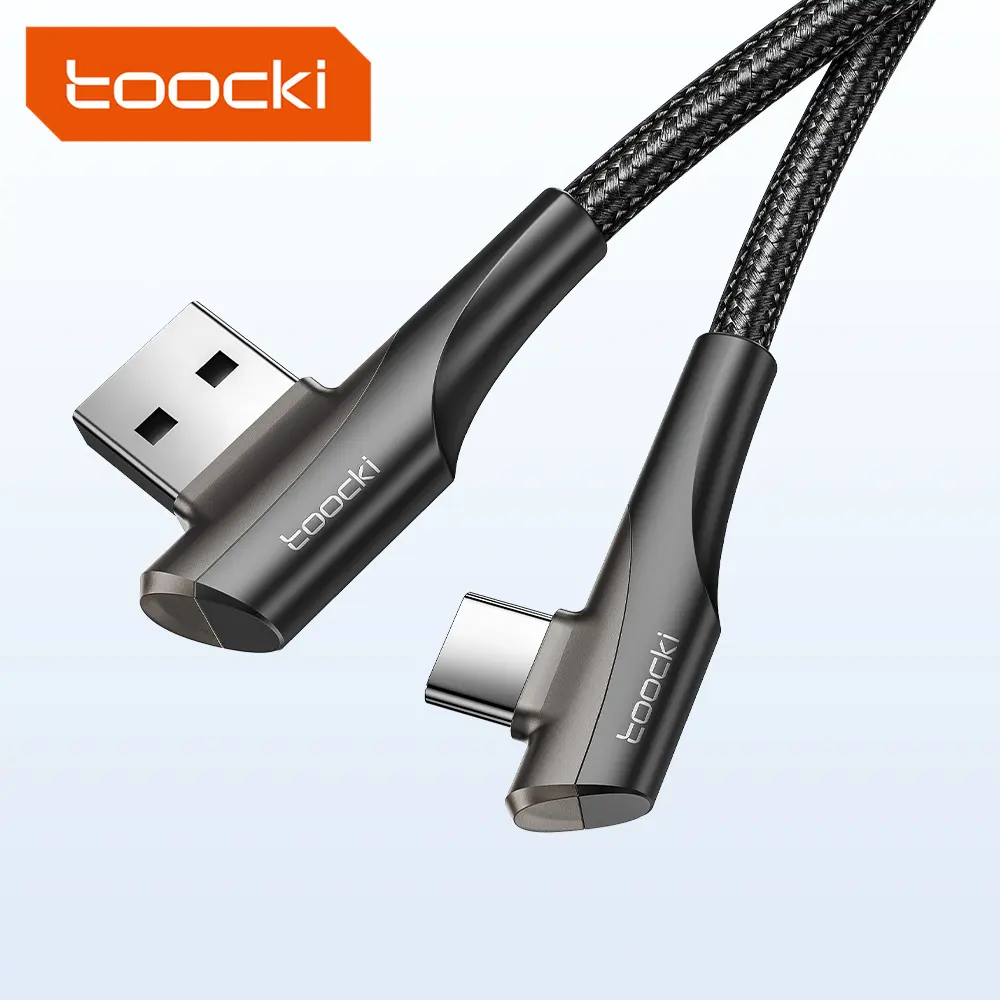 Tooki新製品3A PVC USBケーブル90度ダブルエルボーUSB AからタイプCケーブル急速充電データケーブル電話用
