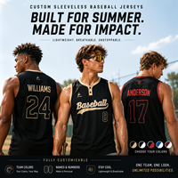 Maillot de baseball sans manches personnalisé imprimé en gros, léger, respirant, entièrement boutonné, pour équipe, entraînement, été, jeu, adultes