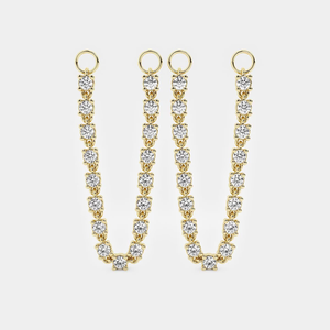 Aros con Cadena y 1 Diamante Redondo Cultivado en Laboratorio, Joyería Elegante y Moderna para Mujer, un Toque de Lujo - Product Image 5