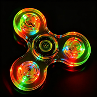 Fidget Spinner LED avec logo personnalisé, jouet lumineux, spinner à main lumineux, réduction du stress, soulagement de l'anxiété, spinner à main en cristal