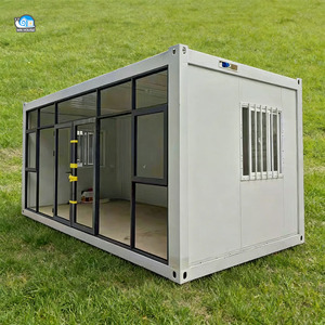 Maison conteneur modulaire préfabriquée abordable de 20 pieds, petite maison, cabine, hôtel, maison conteneur en verre préfabriquée à vendre - Product Image 1