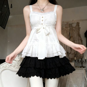 Top à lacets cintré à la taille, style palais, en dentelle transparente et séduisante, avec bretelles, doté d'un camisole en dentelle délicate et polyvalente - Product Image 5