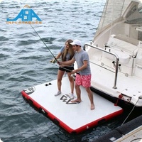 Plateforme de quai flottante gonflable en forme de E, ponton gonflable pour bateaux, quai flottant pour bateaux à rames, quais gonflables pour jet-skis, yacht
