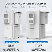 Système de stockage d'énergie de batterie extérieur intégré ESS avec onduleur Deye 50KW 100KW, batterie LiFePO4 100kWh 200kWh BESS