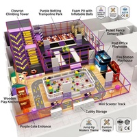 Equipo de juegos interior directo de fábrica: Trampolín temático moderno, foso de espuma, torre Chevron, juego de rol de oficina de correos y estación de bomberos