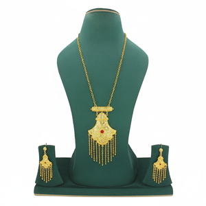 Gold Plated Trendy Brass Arabic <b>Jewelry</b> <b>Sets</b> With Earrings, Perfect Collection for Ramadan, Bridal <b>Indian</b> Dubai <b>Jewelry</b> - Product Image 1