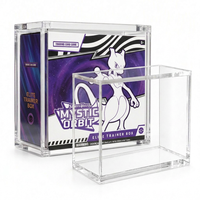 Boîte de présentation en acrylique monobloc avec couvercle magnétique, protection UV à 99 %, pour collection de cartes à collectionner, garde les jeux de cartes en sécurité, anti-poussière