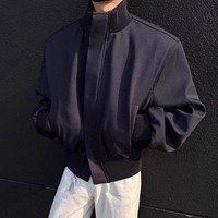 Blouson Bomber Unisexe Personnalisé avec Logo, Col Montant, Coupe Ample, Court, Décontracté, Printemps-Automne, Léger, pour Hommes et Femmes, Vente en Gros