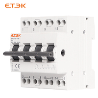Interrupteur de transfert manuel double alimentation ETEK sur rail DIN, disjoncteur à interverrouillage CA 50/60Hz blanc, livraison rapide 1-0-2 230V 4P 16-63A