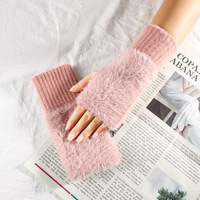 Gants d'hiver moelleux pour femmes, confortables, chauds, mignons, doux, pour l'extérieur, style moelleux pour femmes et filles