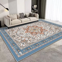 Tapis de style persan en polyester, lavable, antidérapant, à motif floral, pour salon, bureau à domicile et usage commercial