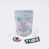 Transparent arc-en-ciel clair avant argent soutenu petit holographique Mylar pochette à fermeture éclair sacs emballage en plastique aluminisé