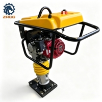 Compacteur vibrant à essence ZRCG 80 kg, pilon vibrant robuste pour travaux de terrassement