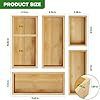 Caja de almacenamiento de madera, organizador de cajones rectangulares para cubiertos, cosméticos, almacenamiento de cuchillos telescópicos, sin cubierta, tipo vertical - Product Image 5