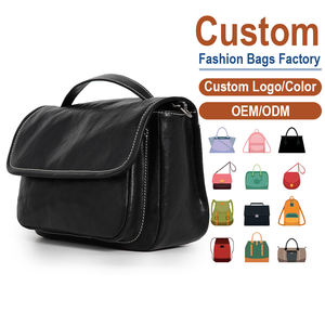 Sac à main carré noir vintage en cuir véritable sur mesure, petit format, décontracté, pour femme, avec chaînes, idéal pour l'hiver, OEM ODM - Product Image 1