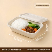 Boîte alimentaire jetable personnalisée en bagasse, écologique, non toxique, biodégradable et compostable, type clamshell, pour plats à emporter