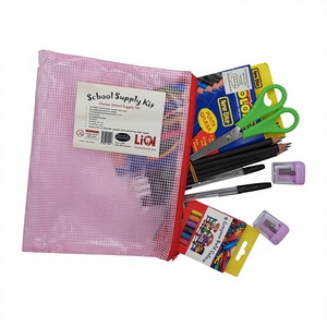 Kit de suministros escolares educativos unisex-6 # 2 lápices, 12 lápices de colores, 8 crayones, regla, 2 sacapuntas, bolsa con cremallera. Listo para enviar. - Product Image 1