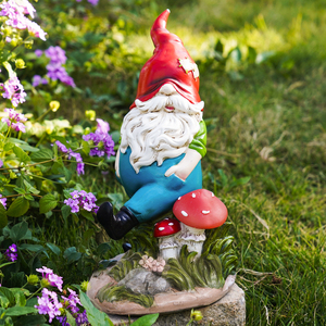 Handgemachte Patio Veranda Hof Rasen <span class=keywords><strong>Ornament</strong></span> Weihnachten Solar Garten <span class=keywords><strong>Gnome</strong></span> Geburtstags geschenke <span class=keywords><strong>Gnome</strong></span> Figuren Outdoor Statuen mit Licht - Product Image 3