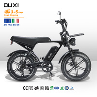 İtalya OUXI Fatbike V8 Pro Elektrikli Pedal Destekli 20X4.0 Kaymaz Lastikler Geniş Peluş Seleli Dinlence ve Arazi Sürüş Bisikleti