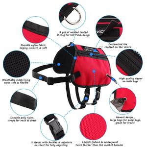 ขายร้อนปรับกันน้ํา Oxford เสื้อกั๊กสุนัขกลางแจ้งพร้อมกระเป๋าแบบพกพาบริการสายรัดสุนัข - Product Image 4