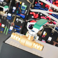 Robinet à bille à double tête à connexion rapide en laiton massif épaissi 8 mm-8 mm, déverrouillage rapide manuel OEM 100 psi pour l'eau et le gaz