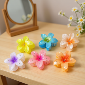 Mascarada – pinces à cheveux en forme de fleur de 8 cm avec strass, couleur carbone activé, pour femmes, à la mode - Product Image 2