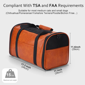Transportín de Viaje Plegable de Piel Sintética Personalizado, Aprobado por Aerolíneas, para Perros y Gatos Pequeños y Medianos de Menos de 15 Libras - Product Image 3