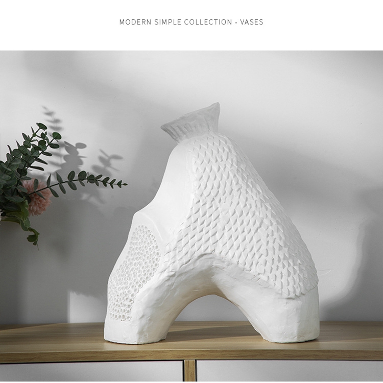 Nordic creative for living room decoration hydroponic flower arrangement irregularly shaped white ceramic vases