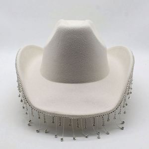 Sombreros Fedora con Pedrería para Festivales, Sombreros de Vaquero de Fieltro de Poliéster y Algodón para Hombre, Venta al Por Mayor - Product Image 3