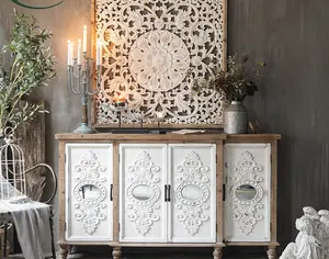 Bucks Home Unique Handmade Home Decor Antique White Wooden Wall Panel Carved Wooden Wood Mixed Items Into A Full Container Load