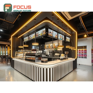 Vitrine à café intégrée avec porte haute en verre, en chêne naturel, pour la présentation de produits de café - Product Image 1