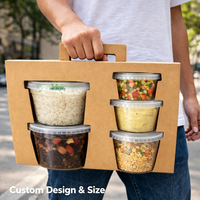 Kit Feijoada : Boîtes en carton ondulé personnalisées pour la livraison de repas et la restauration à emporter, avec pelliculage brillant, écologiques et recyclables