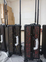 Juego de equipaje de viaje de alta calidad, bolsa de maleta de fibra de carbono rígida expandible de 4 piezas con ruedas giratorias