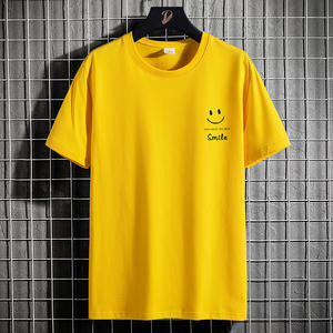T-shirt décontracté d'été unisexe en coton 100% respirant à manches courtes et col rond avec motif de lettres tricotées OEM, nouveau style élégant 180g soie - Product Image 2