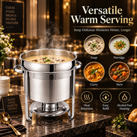 Chauffe-plat professionnel en acier inoxydable OEM 7L 11L avec couvercle en verre hydraulique pour hôtels, restaurants et buffets