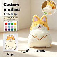 Boneka Plush Custom Lucu Kartun Anjing Duduk OEM Shiba Inu Mobil Kawaii Bantal Hewan Isi Lembut Hadiah Grosir Pabrik MOQ Rendah