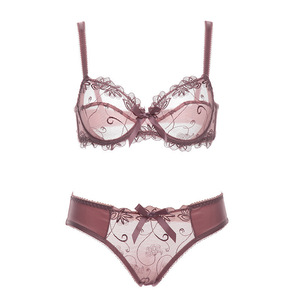 Women's High Quality Sexy Women Underwear Bow and Lace Decorated Embroidered Underwear Transparent Lingerie - Product Image 5