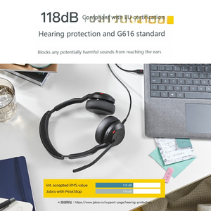 Casque de service client Jabra Evolve2 50 USB avec annulation active du bruit, conception supra-auriculaire, commande tactile et son de qualité studio - Product Image 4