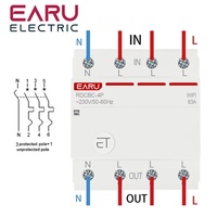EARU 3P+N WiFi Ewe Linlk Disjoncteur intelligent avec minuterie et relais, commande vocale à distance pour maison, compatible Alexa Google Home, en plastique WIFICB-4P