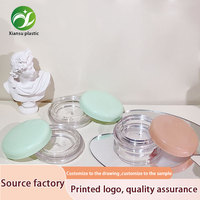 Nouvelle boîte à poudre libre transparente ronde 5G personnalisée pour fard à paupières, emballage portable pour cosmétiques en crème