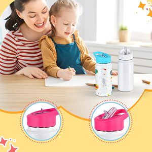 15 OZ Kids Sublimation Tumbler Stainless Steel Bottles Vacuum <b>Flask</b> Tumblers <b>with</b> Sippy Up Lid and <b>Straw</b> Sport Kids Skinny Cups - Product Image 5