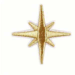Parche de estrella dorada metálica, insignia bordada de corazón plateado, aplique brillante estrellado termoadhesivo para decoración DIY de jeans, sombreros y bolsos - Product Image 3