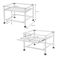 Gain d'espace accessoires de machine à laver blanchisserie support debout réglable en métal avec étagère coulissante
