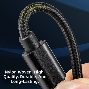 Câble de charge rapide <span class=keywords><strong>USB</strong></span>-C vers <span class=keywords><strong>USB</strong></span>-C 60W en nylon tressé pour <span class=keywords><strong>iPhone</strong></span> 16, 16 Pro Max, 15, 15 Pro – Vente en gros - Product Image 3