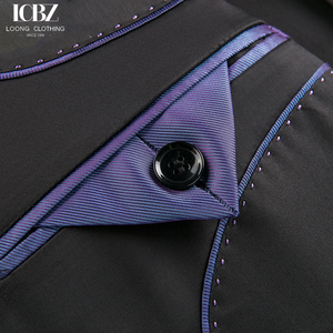 Veste de costume à revers châle décontracté professionnel mince pour hôte de mariage marié fermeture respirante à double boutonnage - Product Image 3