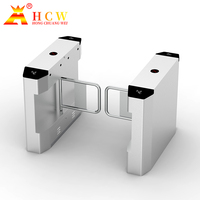 Portillon tournant polyvalent HCW avec lecteur de code QR et de carte, en acier inoxydable, moteur sans balais, anti-collision pour arènes sportives