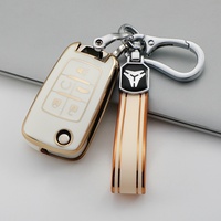 Coque de clé en TPU à bord doré WZ Factory, vente en gros, pour télécommande pliable 5 boutons Chevrolet Malibu Buick Excelle Lacrosse Encore Smart Fob 2009-2010