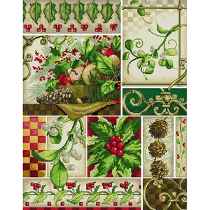 NKF Hand-made Folk Crafts Padrão Impresso Needlepoint Canvas 14 Contagem Aida Ponto Cruz Kit