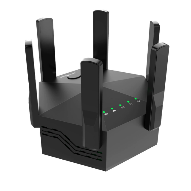 300M 110-240V WiFi Signal Amplifier Dual Band 5G Six Antennas Wall Penetrating King 1200M Booster Extender Wireless Repeater